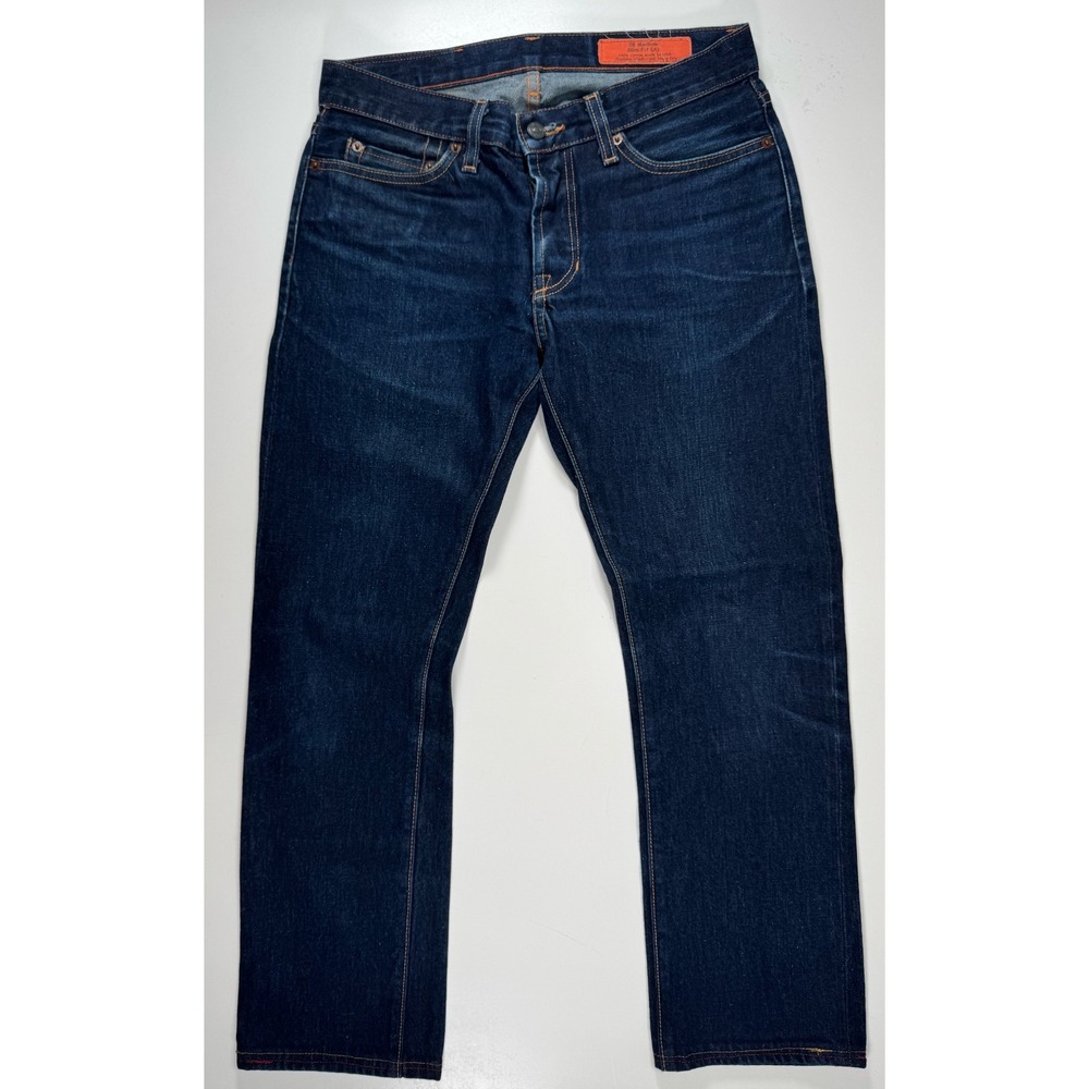 JEAN SHOP Selvedge Denim Jeans‎ Dark Wash Raw Mens 28 (29x26) Slim Fit Hemmed